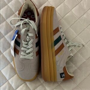 Adidas Women's White and Brown Sneakers